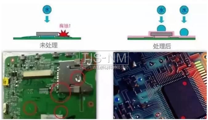 電路板表面三防處理前后對比